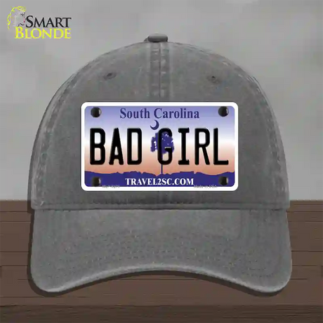 Bad Girl South Carolina Novelty License Plate Hat Unconstructed Cotton / Charcoal