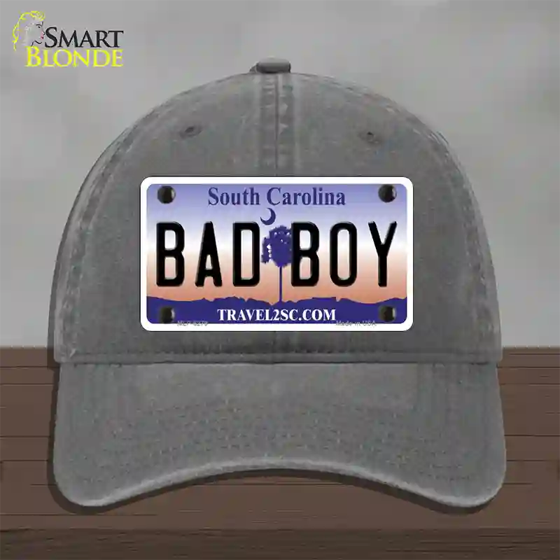 Bad Boy South Carolina Novelty License Plate Hat Unconstructed Cotton / Charcoal