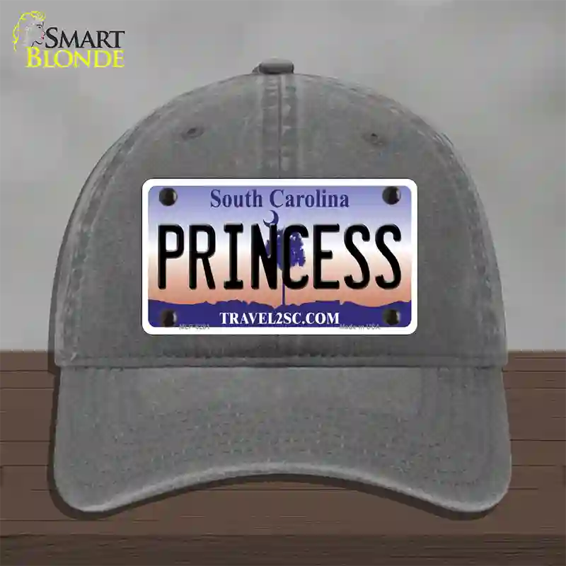 Princess South Carolina Novelty License Plate Hat Unconstructed Cotton / Charcoal