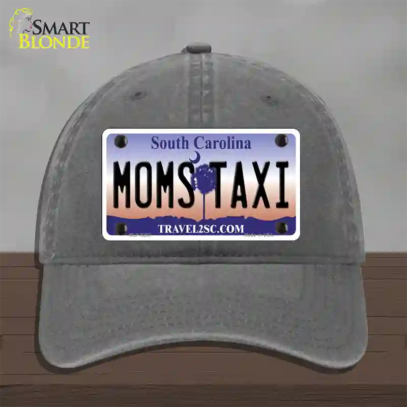 Moms Taxi South Carolina Novelty License Plate Hat Unconstructed Cotton / Charcoal