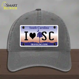 I Love South Carolina Novelty License Plate Hat Unconstructed Cotton / Charcoal