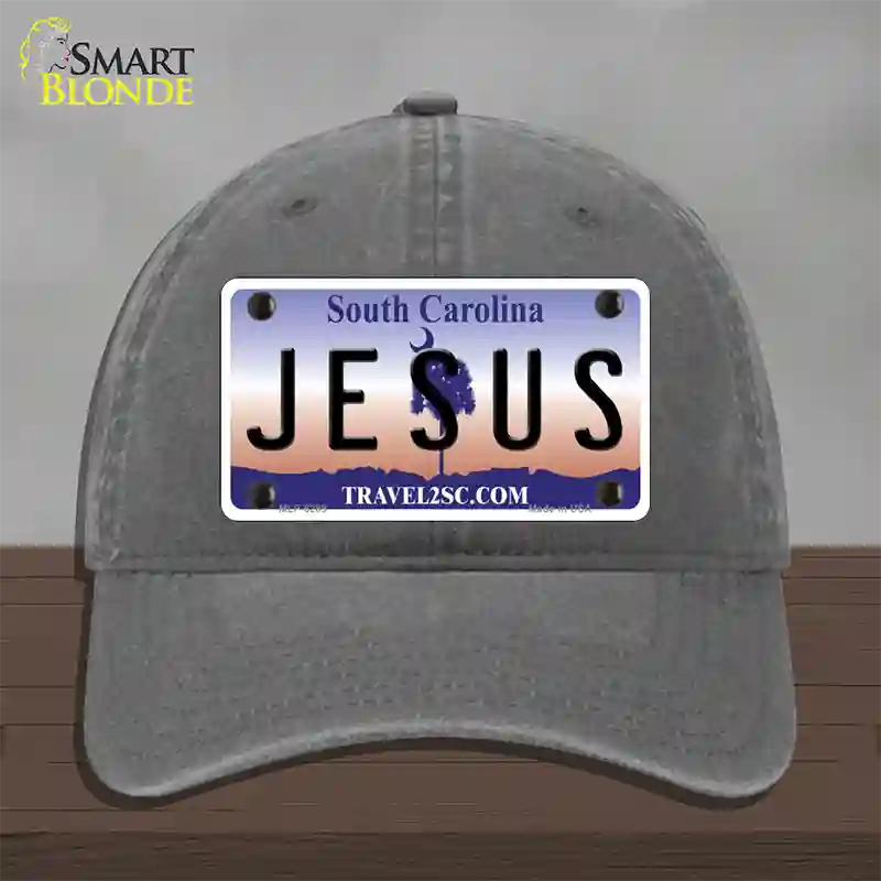 Jesus South Carolina Novelty License Plate Hat Unconstructed Cotton / Charcoal