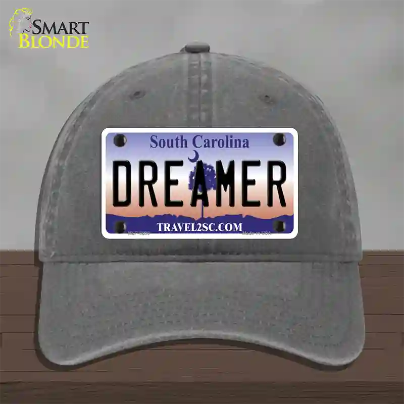 Dreamer South Carolina Novelty License Plate Hat Unconstructed Cotton / Charcoal