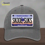 Skool Suks South Carolina Novelty License Plate Hat Unconstructed Cotton / Charcoal