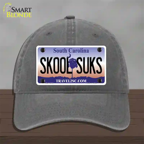 Skool Suks South Carolina Novelty License Plate Hat Unconstructed Cotton / Charcoal