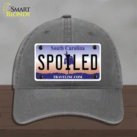 Spoiled South Carolina Novelty License Plate Hat Unconstructed Cotton / Charcoal