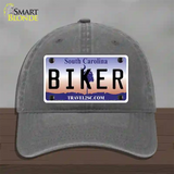 Biker South Carolina Novelty License Plate Hat Unconstructed Cotton / Charcoal