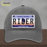 Rider South Carolina Novelty License Plate Hat Unconstructed Cotton / Charcoal