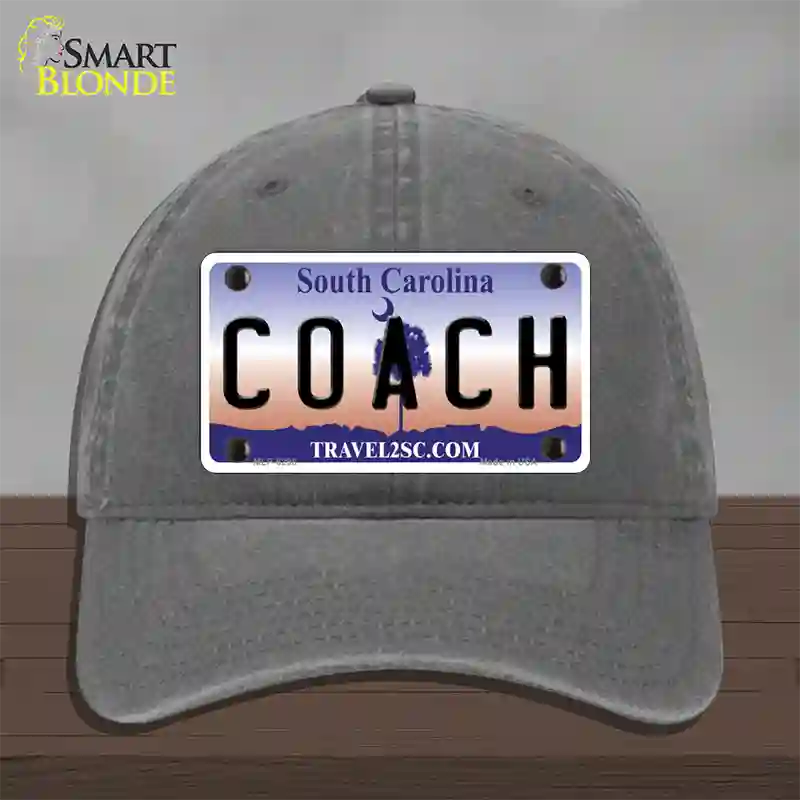 Coach South Carolina Novelty License Plate Hat Unconstructed Cotton / Charcoal