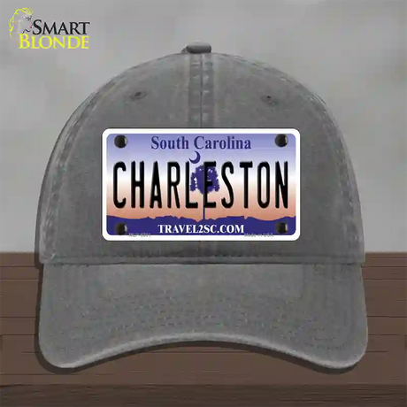 Charleston South Carolina Novelty License Plate Hat Unconstructed Cotton / Charcoal