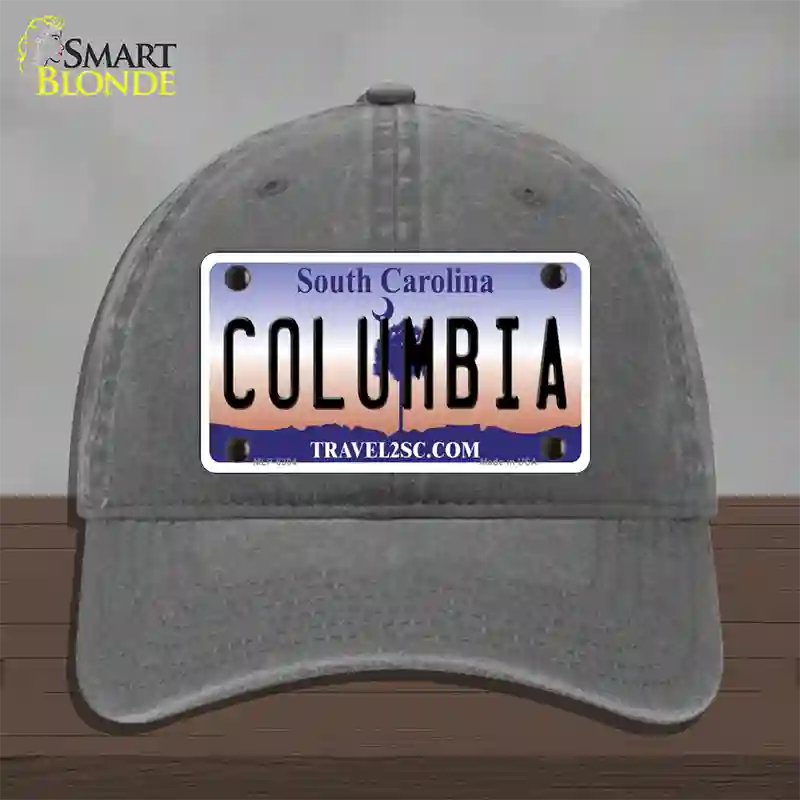 Columbia South Carolina Novelty License Plate Hat Unconstructed Cotton / Charcoal