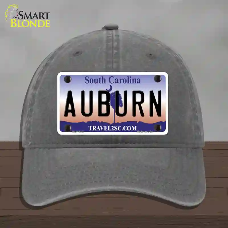 Auburn South Carolina Novelty License Plate Hat Unconstructed Cotton / Charcoal