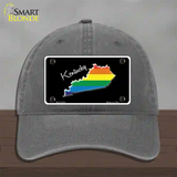 Kentucky Rainbow Novelty License Plate Hat Unconstructed Cotton / Charcoal