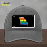 Missouri Rainbow Novelty License Plate Hat Unconstructed Cotton / Charcoal