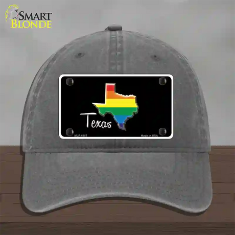 Texas Rainbow Novelty License Plate Hat Unconstructed Cotton / Charcoal