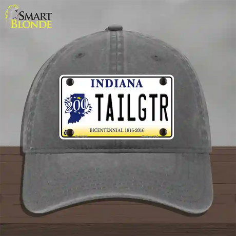 Tailgtr Indiana Bicentennial Novelty License Plate Hat Unconstructed Cotton / Charcoal