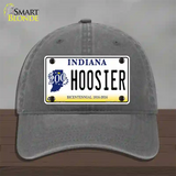 Hoosier Indiana Novelty License Plate Hat Unconstructed Cotton / Charcoal