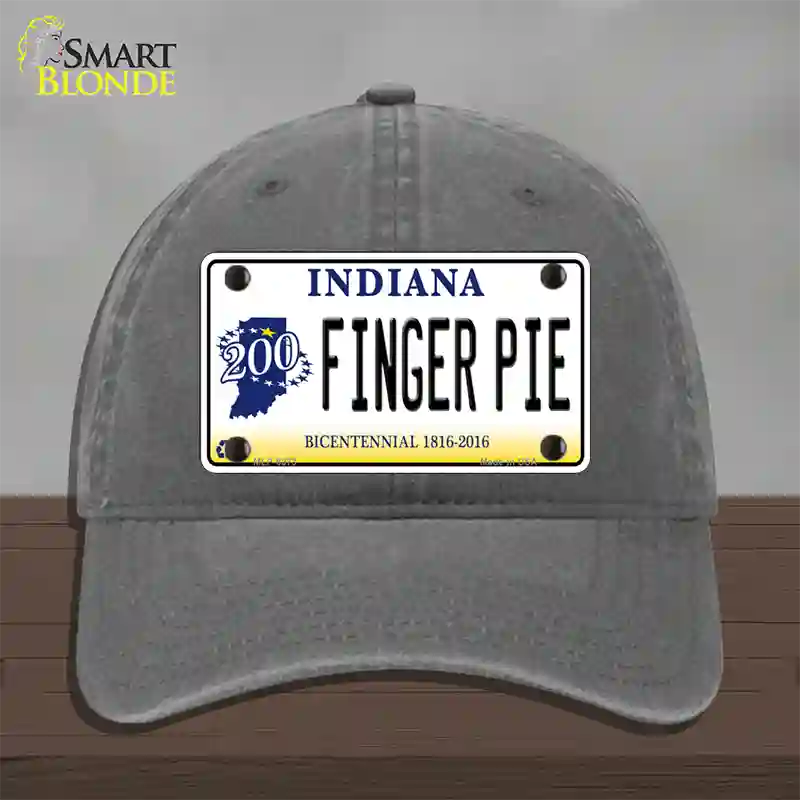 Finger Pie Indiana Novelty License Plate Hat Unconstructed Cotton / Charcoal