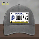 Indians Indiana Novelty License Plate Hat Unconstructed Cotton / Charcoal