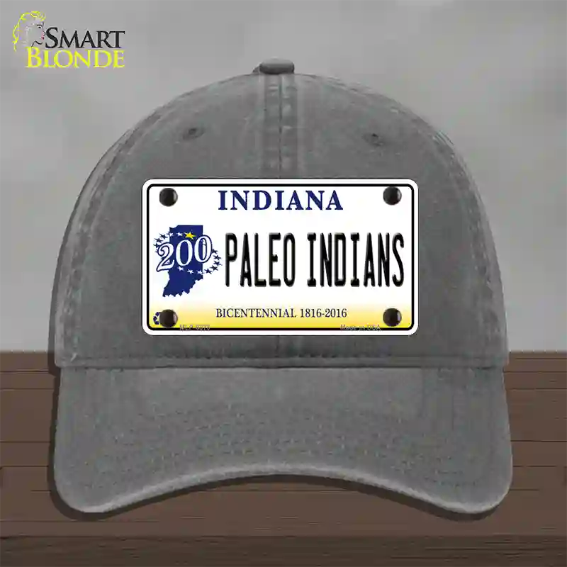 Paleo Indians Indiana Novelty License Plate Hat Unconstructed Cotton / Charcoal