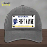 Fort Wayne Indiana Novelty License Plate Hat Unconstructed Cotton / Charcoal