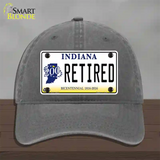 Retired Indiana Novelty License Plate Hat Unconstructed Cotton / Charcoal