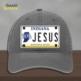 Jesus Indiana Novelty License Plate Hat Unconstructed Cotton / Charcoal