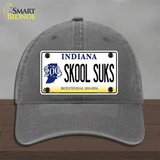 Skook Suks Indiana Novelty License Plate Hat Unconstructed Cotton / Charcoal