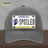 Spoiled Indiana Novelty License Plate Hat Unconstructed Cotton / Charcoal