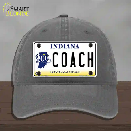 Coach Indiana Novelty License Plate Hat Unconstructed Cotton / Charcoal