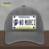 No Murci Indiana Novelty License Plate Hat Unconstructed Cotton / Charcoal