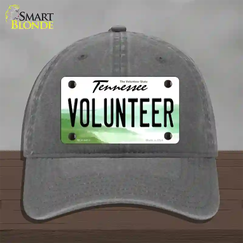 Volunteer Tennessee Novelty License Plate Hat Unconstructed Cotton / Charcoal