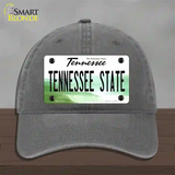 Tennessee State Novelty License Plate Hat Unconstructed Cotton / Charcoal