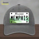 Memphis Tennessee Novelty License Plate Hat Unconstructed Cotton / Charcoal