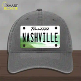 Nashville Tennessee Novelty License Plate Hat Unconstructed Cotton / Charcoal