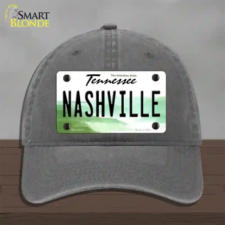 Nashville Tennessee Novelty License Plate Hat Unconstructed Cotton / Charcoal