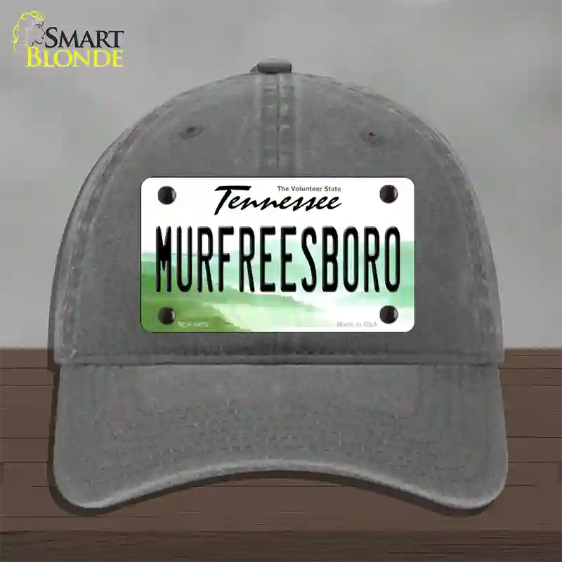 Murfreesboro Tennessee Novelty License Plate Hat Unconstructed Cotton / Charcoal