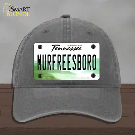 Murfreesboro Tennessee Novelty License Plate Hat Unconstructed Cotton / Charcoal