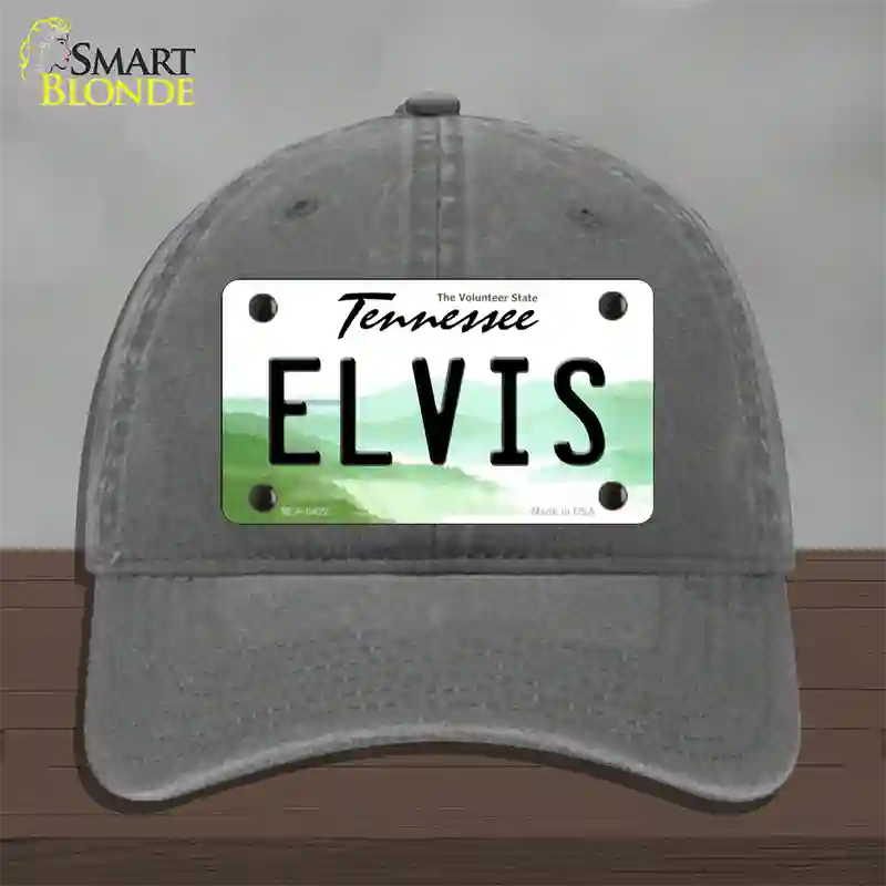 Elvis Tennessee Novelty License Plate Hat Unconstructed Cotton / Charcoal