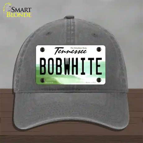 Bobwhite Tennessee Novelty License Plate Hat Unconstructed Cotton / Charcoal