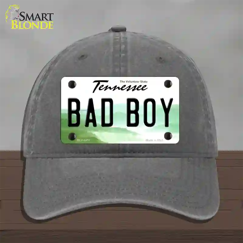 Bad Boy Tennessee Novelty License Plate Hat Unconstructed Cotton / Charcoal