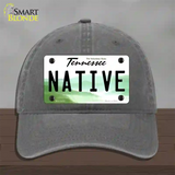 Native Tennessee Novelty License Plate Hat Unconstructed Cotton / Charcoal