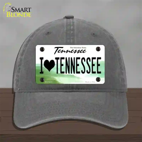 I Love Tennessee Novelty License Plate Hat Unconstructed Cotton / Charcoal