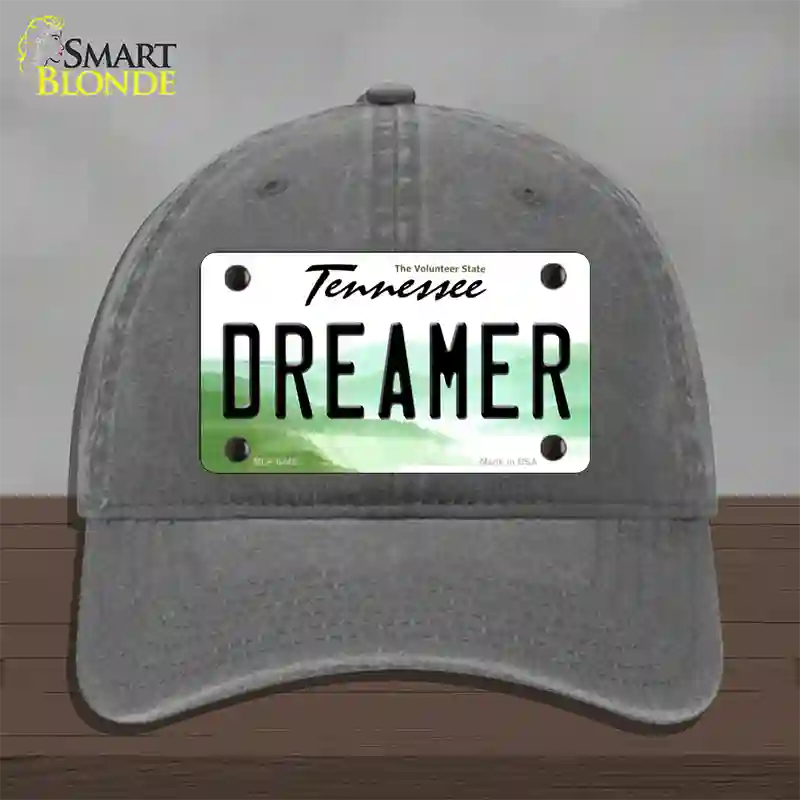 Dreamer Tennessee Novelty License Plate Hat Unconstructed Cotton / Charcoal