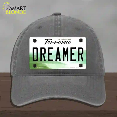 Dreamer Tennessee Novelty License Plate Hat Unconstructed Cotton / Charcoal