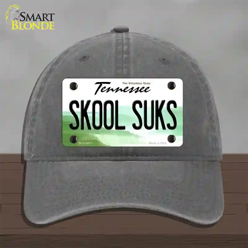 Skool Suks Tennessee Novelty License Plate Hat Unconstructed Cotton / Charcoal