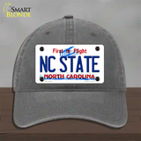 North Carolina State Novelty License Plate Hat Unconstructed Cotton / Charcoal