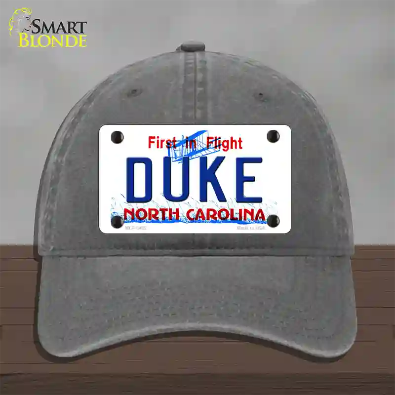 Duke North Carolina Novelty License Plate Hat Unconstructed Cotton / Charcoal