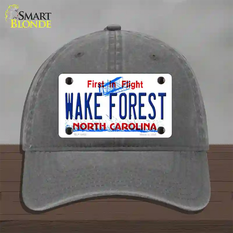 Wake Forest North Carolina Novelty License Plate Hat Unconstructed Cotton / Charcoal