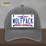 Wolfpack North Carolina Novelty License Plate Hat Unconstructed Cotton / Charcoal